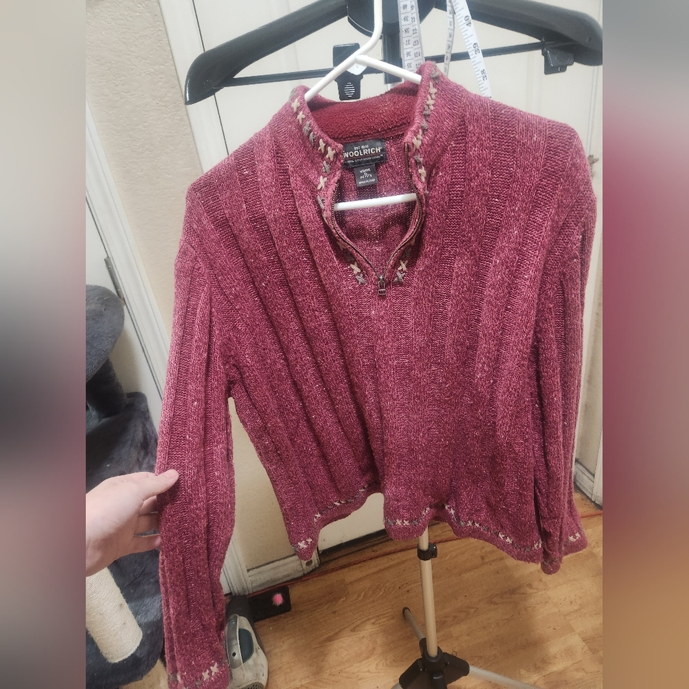 Woolrich Burgandy Knit Sweater with Star Accents